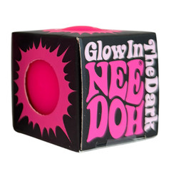 Needoh Glow In The Dark Teenie Single Sensory Squeeze Toy Pink AUTHENTIC New