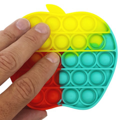 Rainbow Apple Push Pop Game Bubble Audible Fidget For Kids