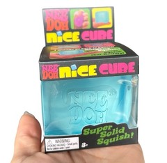 Schylling NeeDoh Nice Cube Super Solid Squish Squeeze Toy, Blue NCDND
