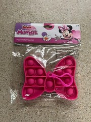 New Disney Minnie Mouse Pink Fidget Popper Keychain Backpack Clip Sensory Toy