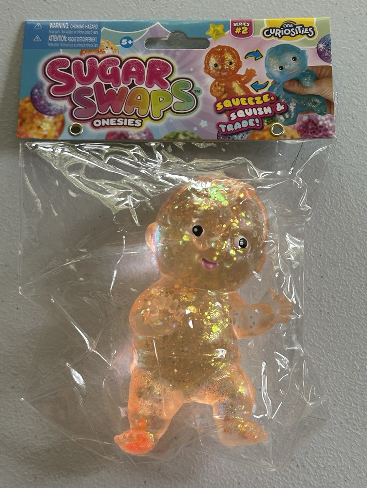 ORB Sugar Swaps Series 2 Squeeze Squish & Trade Toy Orange Gold 5+