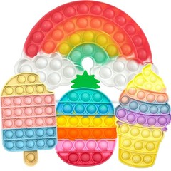 4 Pcs Fidget Toys, Rainbow Push Bubble Toys 1 inches, small,