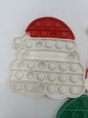 Pop-it Sensory Fidget Bubble Christmas Lot Of 5 Silicone Santa Face, Hat, Tree