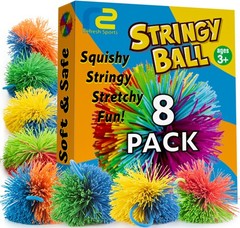 Stringy Balls & Sensory Toys 8 Pack – Fidget Gifts Small, White