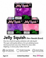 Jelly Squish Super Solid Squeeze Toy, Purple Pink, Ages 3-16, 17 Years & Up