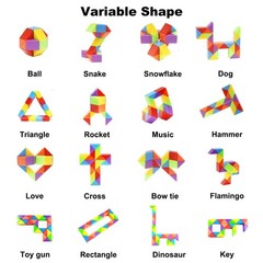 GOLDGE 24 Pack Mini Fidget Snake Cube Puzzle Toys – 10.16 mm, Rainbow Colors