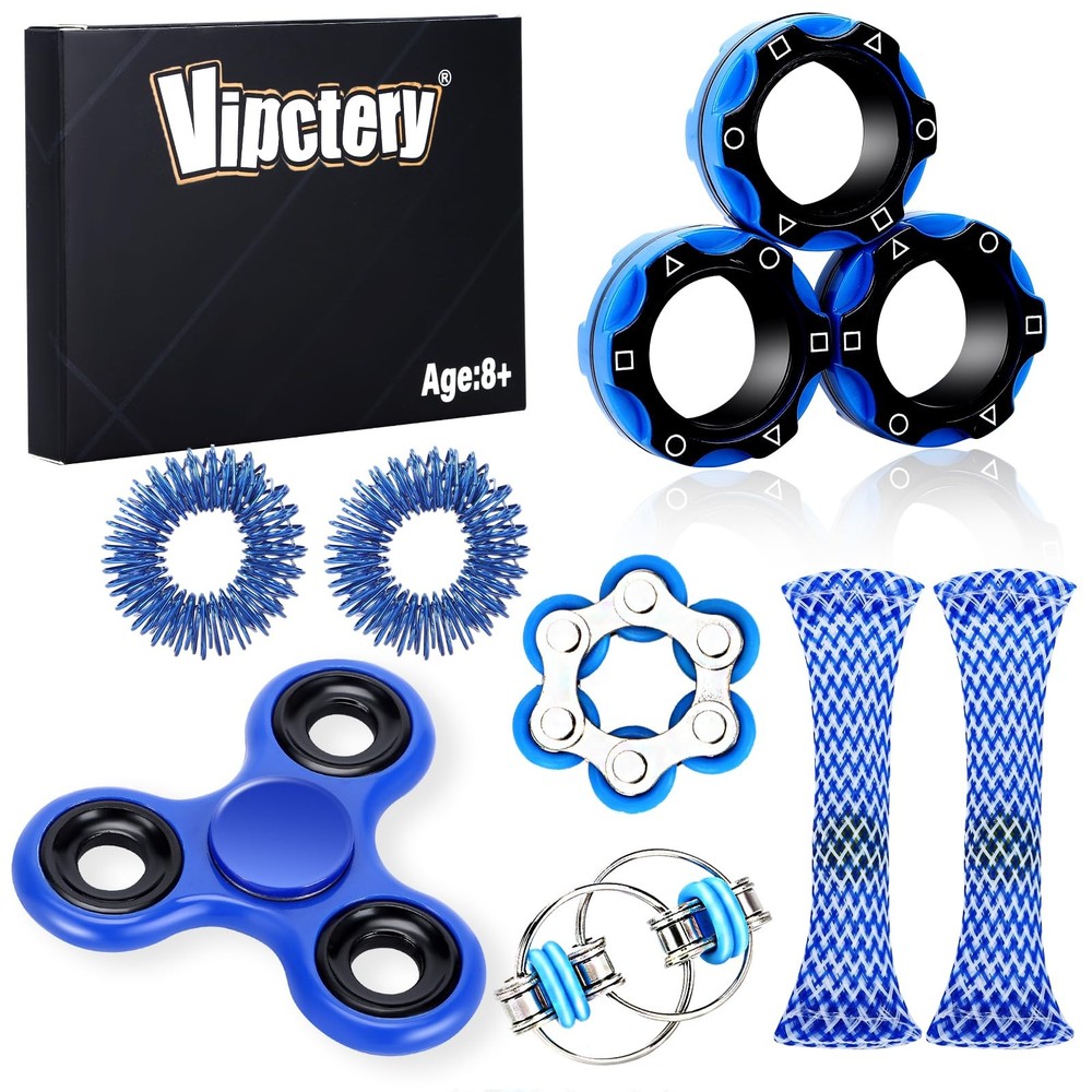 Vipctery 8Pcs Fidget Toys for Kids ADHD Autism Adults EDC Small, Blue