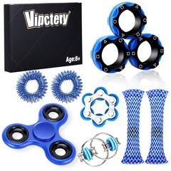 Vipctery 8Pcs Fidget Toys for Kids ADHD Autism Adults EDC Small, Blue
