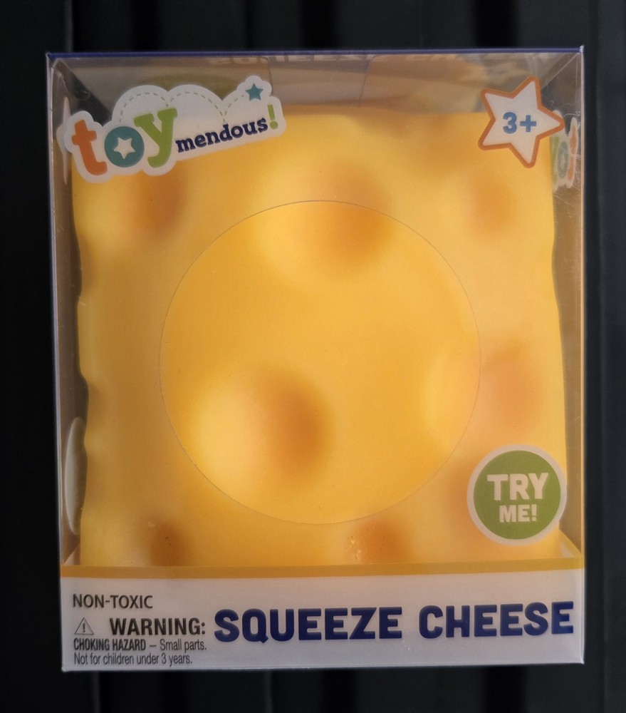 Toymendous Squeeze Cheese Non Toxic Squish Toy – Cheese Block – Authentic