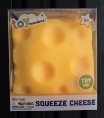 Toymendous Squeeze Cheese Non Toxic Squish Toy – Cheese Block – Authentic