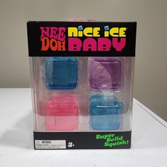 NeeDoh Nice Ice Baby 4 pack, Set of Four Nee Doh Mini Nice Cube Pink Blue Purple