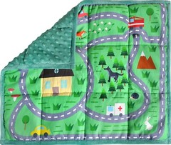 Weighted Lap Pad for Kids (Cars) 5lbs Cotton Weighted Blanket with Beads, Green
