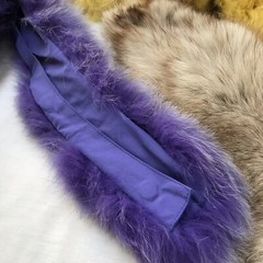Assorted Colorful 2.5 Yards Real Fur Scraps Craft Seeing Cosplay Purple Yellow