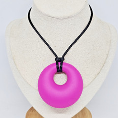 Silicone Chew Pendant Necklace for Autism ADHD Calming Teething Chewy Bite Pink