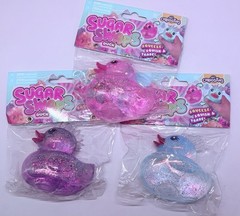 Orb Curiosities Sugar Swaps Duck Glitter Squishy Toy Lot of 3 Pink Blue Purple