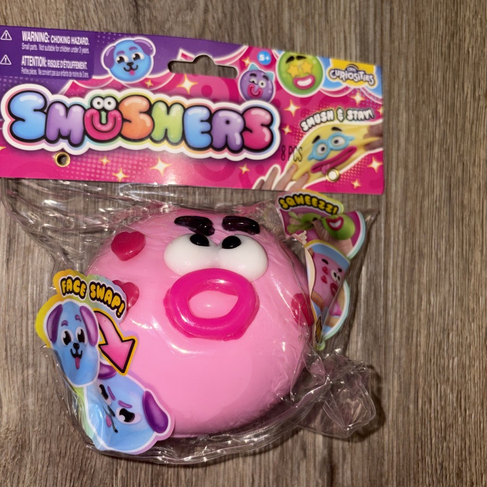ORB Curiosities Smushers Squeeze Toy Face Swap Sensory PINK Squishy Squeezy NIB
