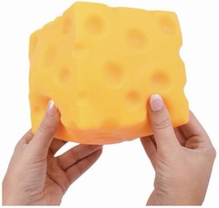 Giggle Zone Squeeze Cheese Block Large Squishy Sensory Fidget Stress Novelty Toy