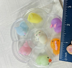 Mini Squishy Animal Squeeze Toys w/ Plastic Flower Case, Multicolor