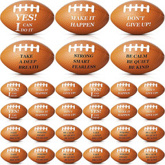 30 Mini Football Stress Balls 2.17” Motivational Foam Party Favors Bulk Set XL +