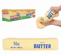 Squeezy Salted Butter Tactile Squishy Squeeze Toy Yellow Ages 3-4 Years