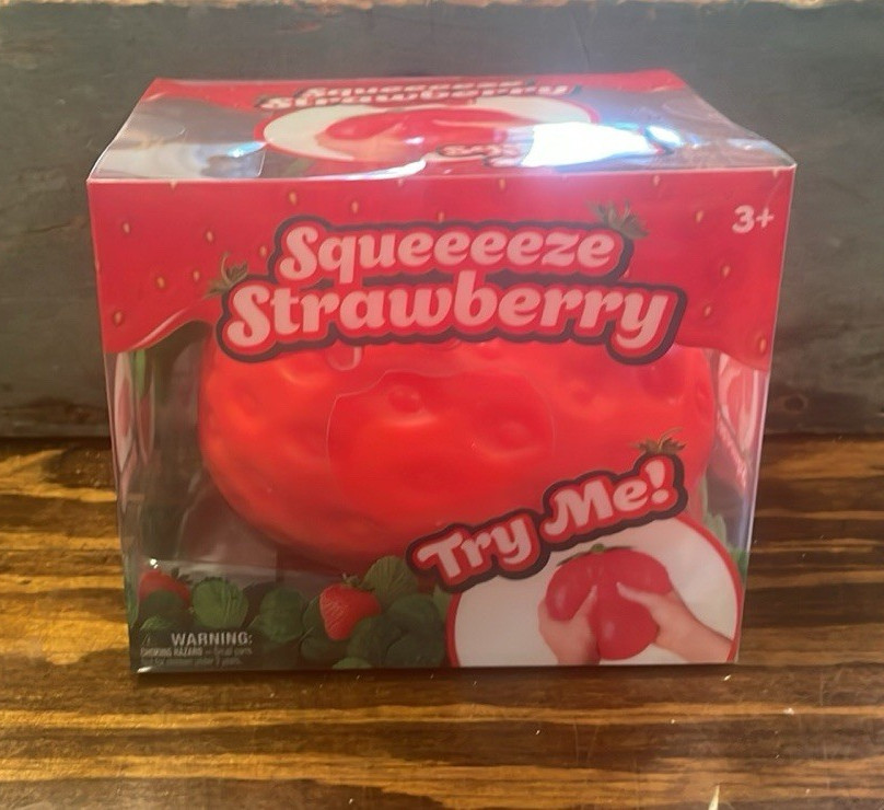 Strawberry Character Family Tactile Squeeze & Stretch Toy, Red, Ages 3-4