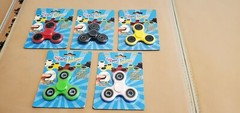 Trifecta Spinners in five different colors, red, black, white, green & yellow.