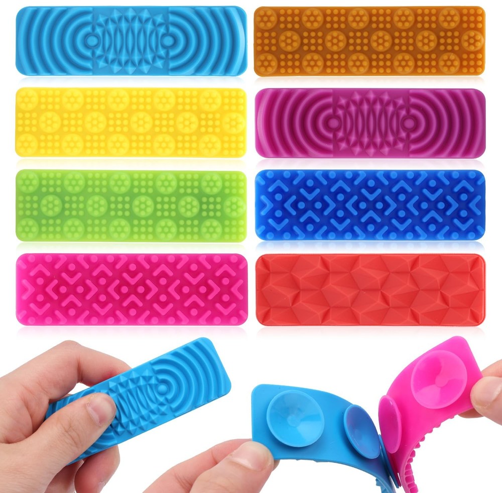 8 Pack Textured Sensory Suction Fidget Toys for Kids Adults Small, Multicolor