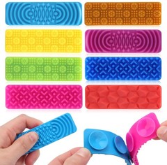 8 Pack Textured Sensory Suction Fidget Toys for Kids Adults Small, Multicolor