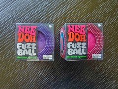 Needoh Fuzz Ball Velvet Squeeze Squishy Squeeze Toy Nee Doh Fuzzball (Lot of 2)