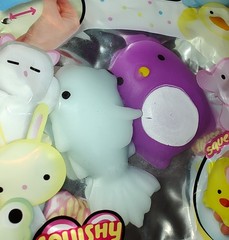 SQUISHY PALZ 2 Pack BLUE KOI FISH & PURPLE CHICK Sensory Toy by JA-RU