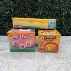 Smushmart Squeezy Sunny Days Lot Pack of 3 – Cheese Butter Peach – NEW IN BOX