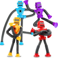 Robot Sensory Travel Roadtrip Toys 4Pcs for Toddlers Medium, Multiple Colors