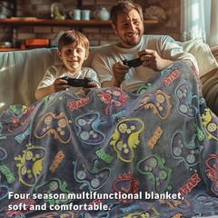 Glow in The Dark Game Twin Size – 60″ x 80″ (150 * 200 cm) Glow Game Blanket