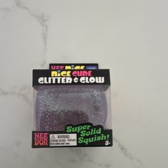 Schylling NeeDoh Nice Cube Glitter & Glow Super Solid Squish Purple 3-7 (2024)