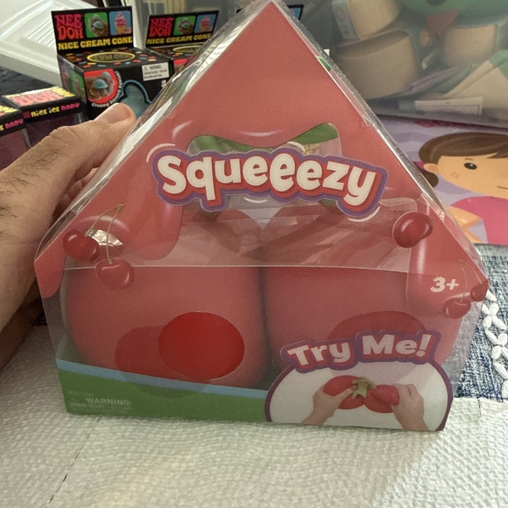 Squeeezy Squishy Sunny Days Toymendous Cherries JUMBO Squeeze Toy Rare Viral