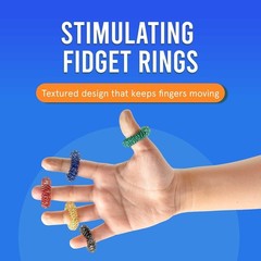 Spiky Sensory Rings 9pk – Fidget Rings for Adults – Sensory Stimulation & Fin…