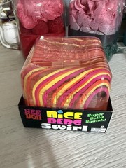 NeeDoh Nice Berg Swirl XL Giant Nee Doh Squishy Swirl Cube Orange Pink Yellow