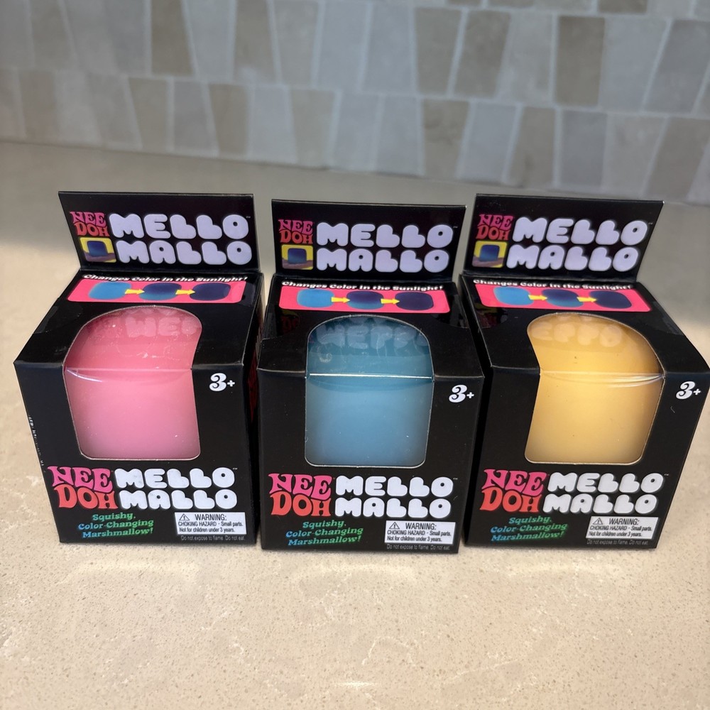 Authentic NeeDoh Mello Mallo Color Changing Squishy Sensory Viral Toy Set of 3