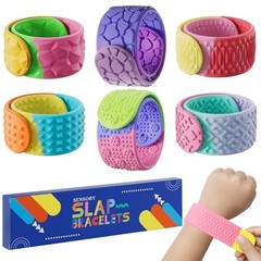 Sensory Slap Bracelets for Kids Teens, Fidget Toys Snap Bracelets for Stress