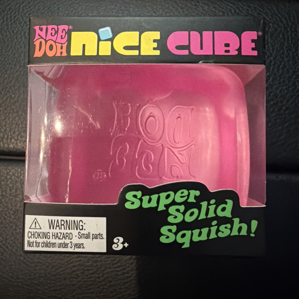 Schyling Nee Doh Nice Cube Super Solid Squish Color Pink New In Box Authentic!!!