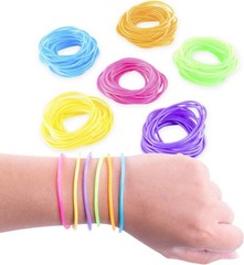 80s Colorful Retro Rock Pop Star Rainbow Diva Disco Jelly Neon Gel Stretchabl…