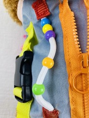 Sensory Fidget Dog Plush Golden Doodle Multiple Activities Weighted 13” Puppy