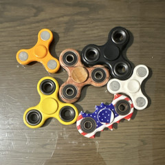Lot of 6 Hand Spinners Assorted Colors Yellow Black Orange White Blue Red
