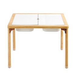 Foldable Wooden Sensory Table with Double – Sided Board and Storage Bins