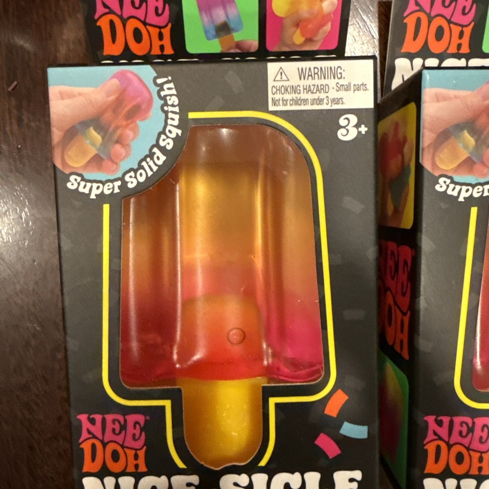 PINK & YELLOW Needoh NICE-SICLE Popsicle Nicesicle Jelly Squishy Toy NEE DOH NEW