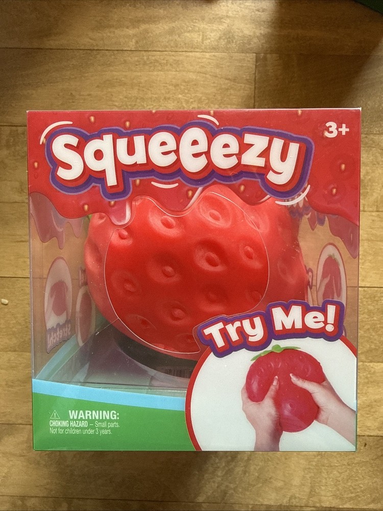 Sunny Days Jumbo Squeezy Strawberry Squishy Toy Stress Relief Toy TikTok VIRAL