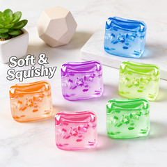 Soft Ice Cube Pressure Squeeze Toy 1pc Random Color