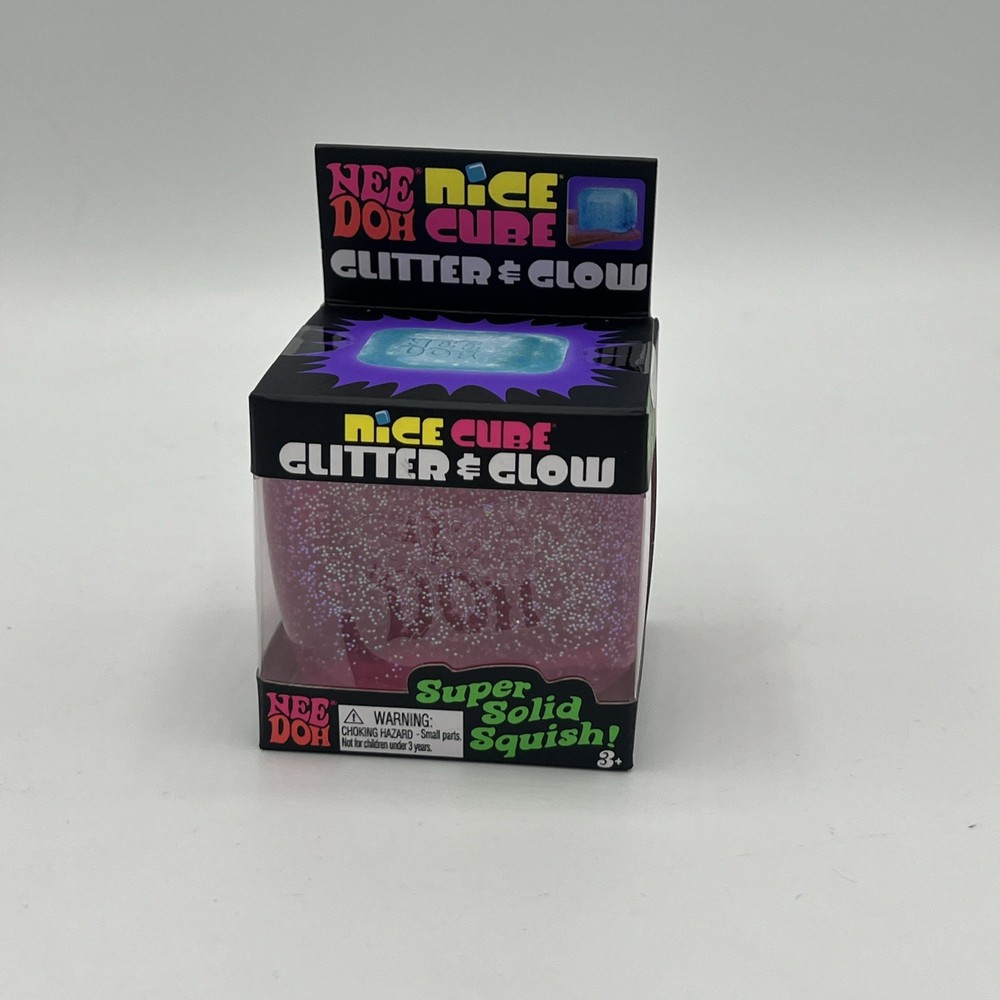 Nee Doh Nice Cube Glitter and Glow – PINK. Brand New. **FREE SHIPPING**