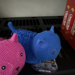 Pufferz Kitty Cat 7” Squishy Lot of 3 Orange, Pink, Blue. NEW. Same day ship