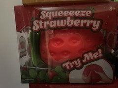 Sunny Days Jumbo Squeezy Strawberry Squishy Toy Stress Relief Sensory Fun RARE